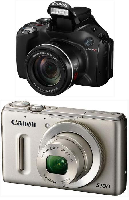 Фотокамеры Canon PowerShot S100 и SX40 HS